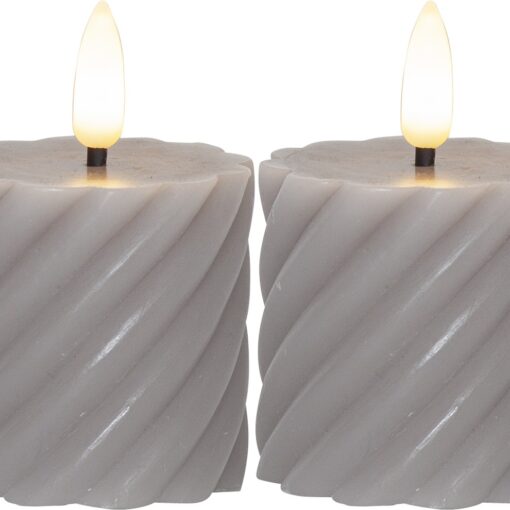 LED BLOCKLJUS FLAMME SWIRL 2-Pack Grå