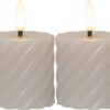 LED BLOCKLJUS FLAMME SWIRL 2-Pack Beige